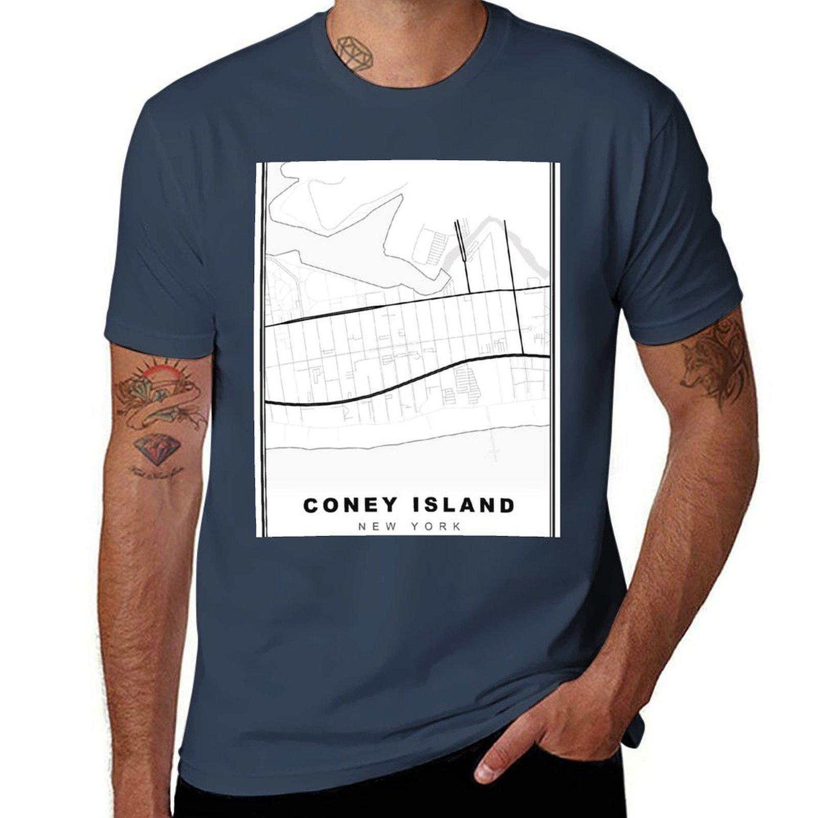 Coney Island Map TShirt funny t shirts dark humor t shirts for man slim fit TShirt S