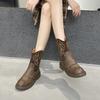 Martin boots women's prairie style retro short boots 2025 autumn new European and American embroidered western cowboy knight boots boots