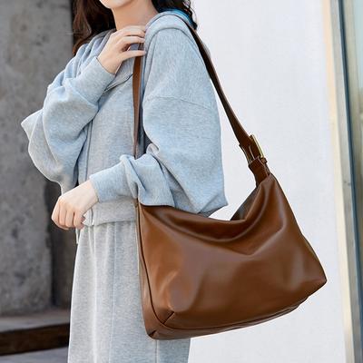 Große Tasche aus weichem Leder mit großem Fassungsvermögen, neue Herbst- und Winter-Trend-Mode-Tote, Einzel-Schulter, schräg zu tragen, Damentasche