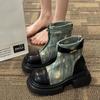 Super fire Martin boots women's autumn and winter new old denim locomotive boots thick-soled ins versatile short boots