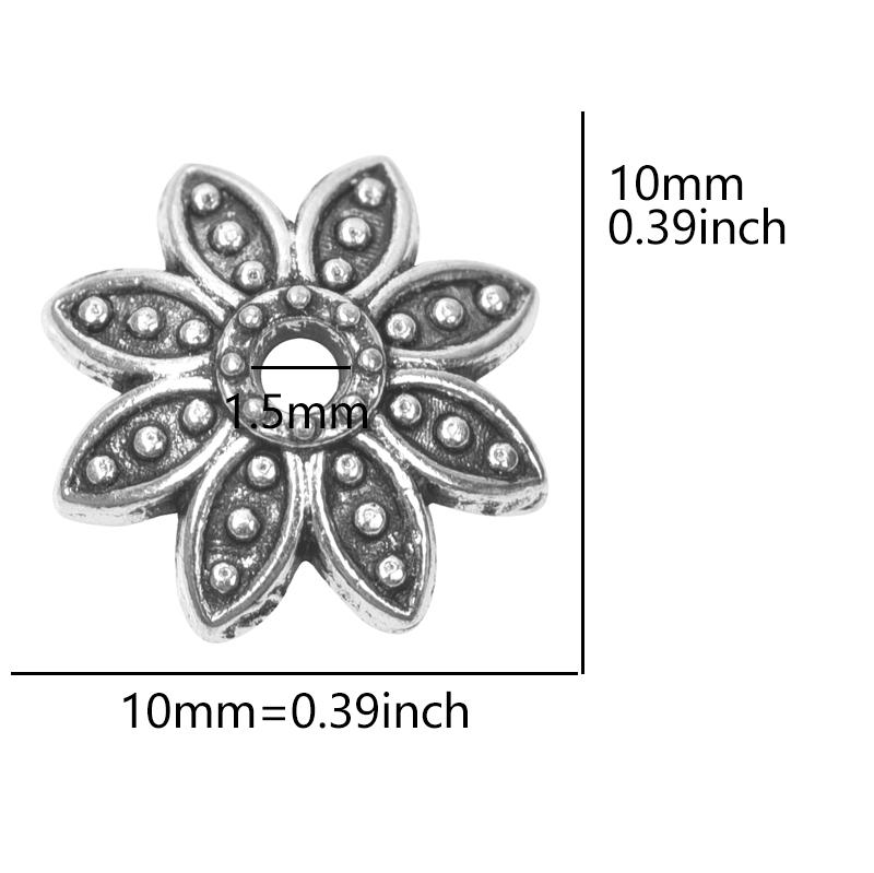 Bouchons de perles en alliage fleurs mélangées pour la fabrication de bijoux Charms Composants pour bijoux DIY Couleur argentée Accessoires vintage faits main
