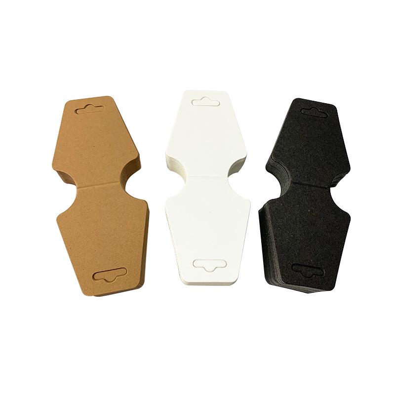 Black & White Kraft Paper Necklace Packaging Card with Elastic Band