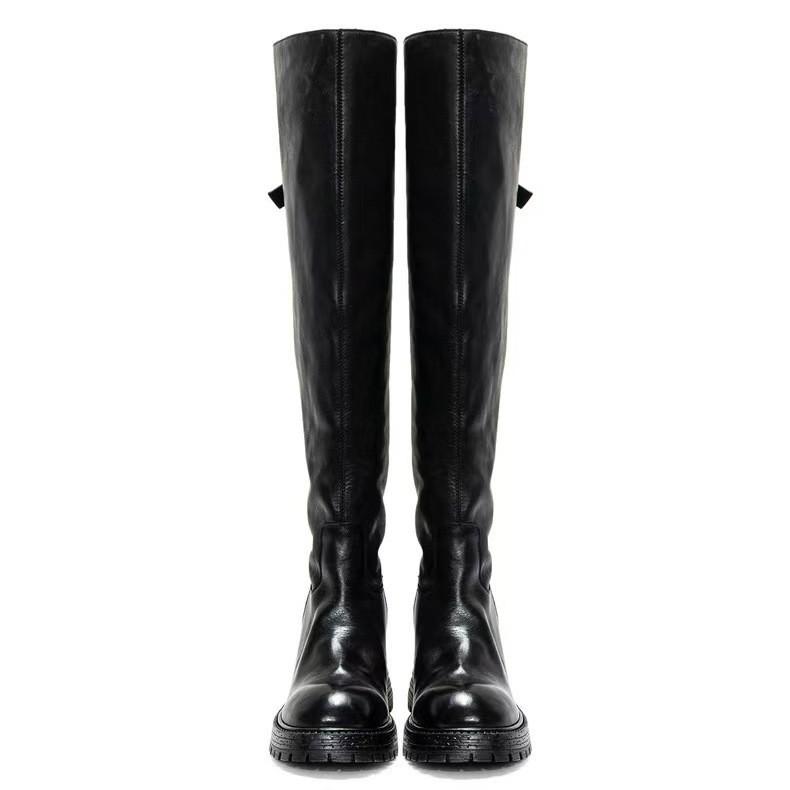 Retro thick-soled over-the-knee boots women's 2025 new thick-heeled heightened long boots look thin and wear high knight boots