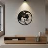 Yin Yang Feline Wall Decor Art Modern Design Easy To Hang for Living Room,