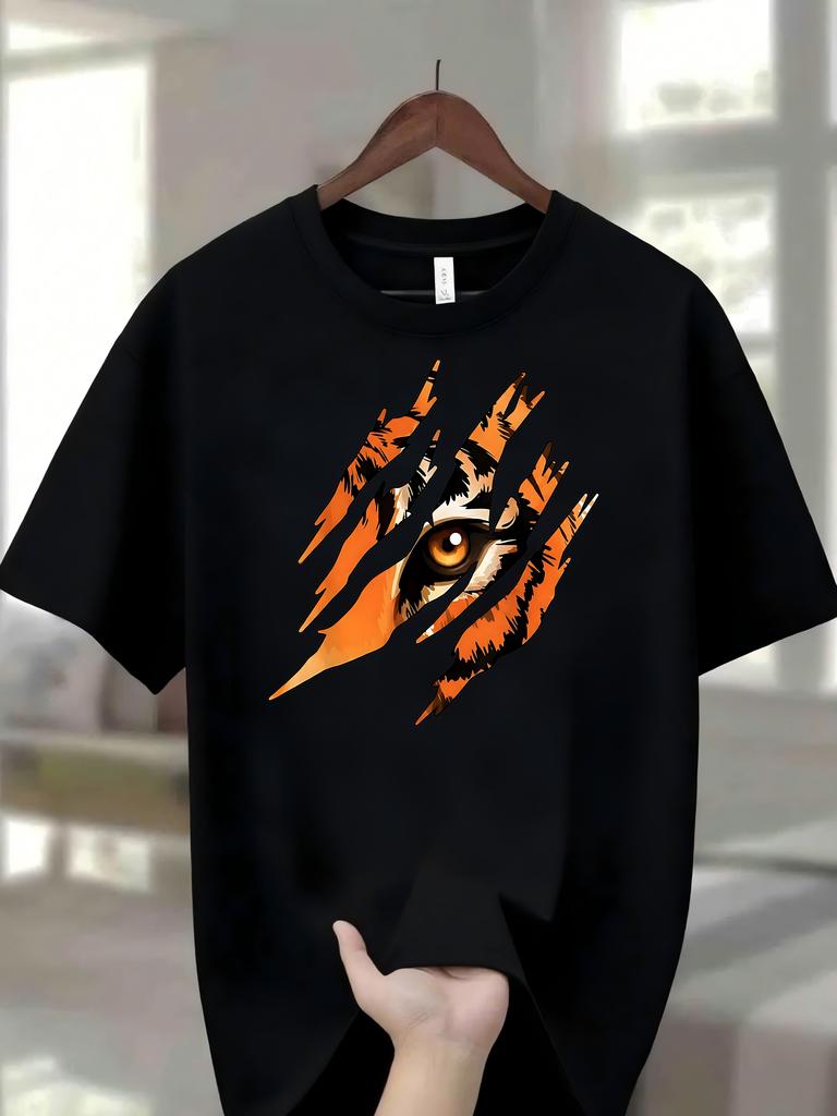 Funny Tiger Graphic T-Shirt Cotton O-neck Short-sleeved Tee Tops Unisex Summer Casual TShirt Ov