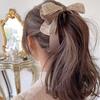 1pc Women's Banana Hair Clip Retro Back of The Head Vertical Hair Clip Elegant Bow Ponytail Headwear Hair Barrette Hairpin
