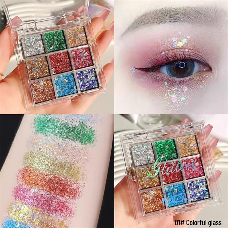 Xibei June 1 Stage Makeup: 12-Color Student Eyeshadow Palette with Pearlescent and Glitter Finish