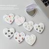 Love Epoxy Cherry Glitter Mobile Phone Mirror Sticker Flip Makeup Mirror Strawberry Bow Tie Desktop Support Decorative Women'S
