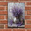 Vintage Lavendel Libelle Metallschild Rustikales Haus Garten Wandkunst 8x12 Zoll