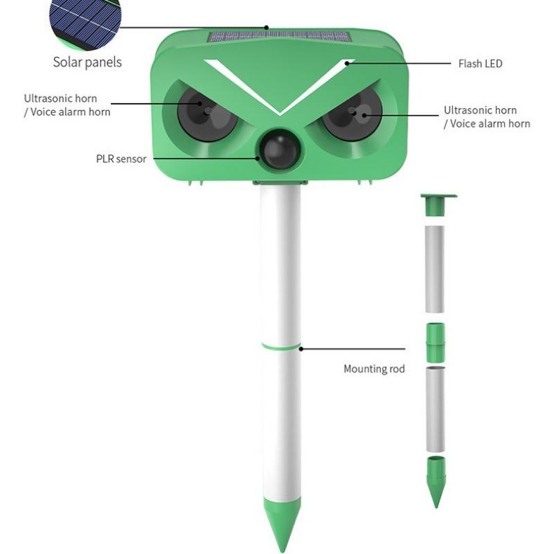 Ultrasonic Cat Repeller Outdoor Waterproof Solar Animal Repeller Multifunctional Bird Repeller Mouse Repeller