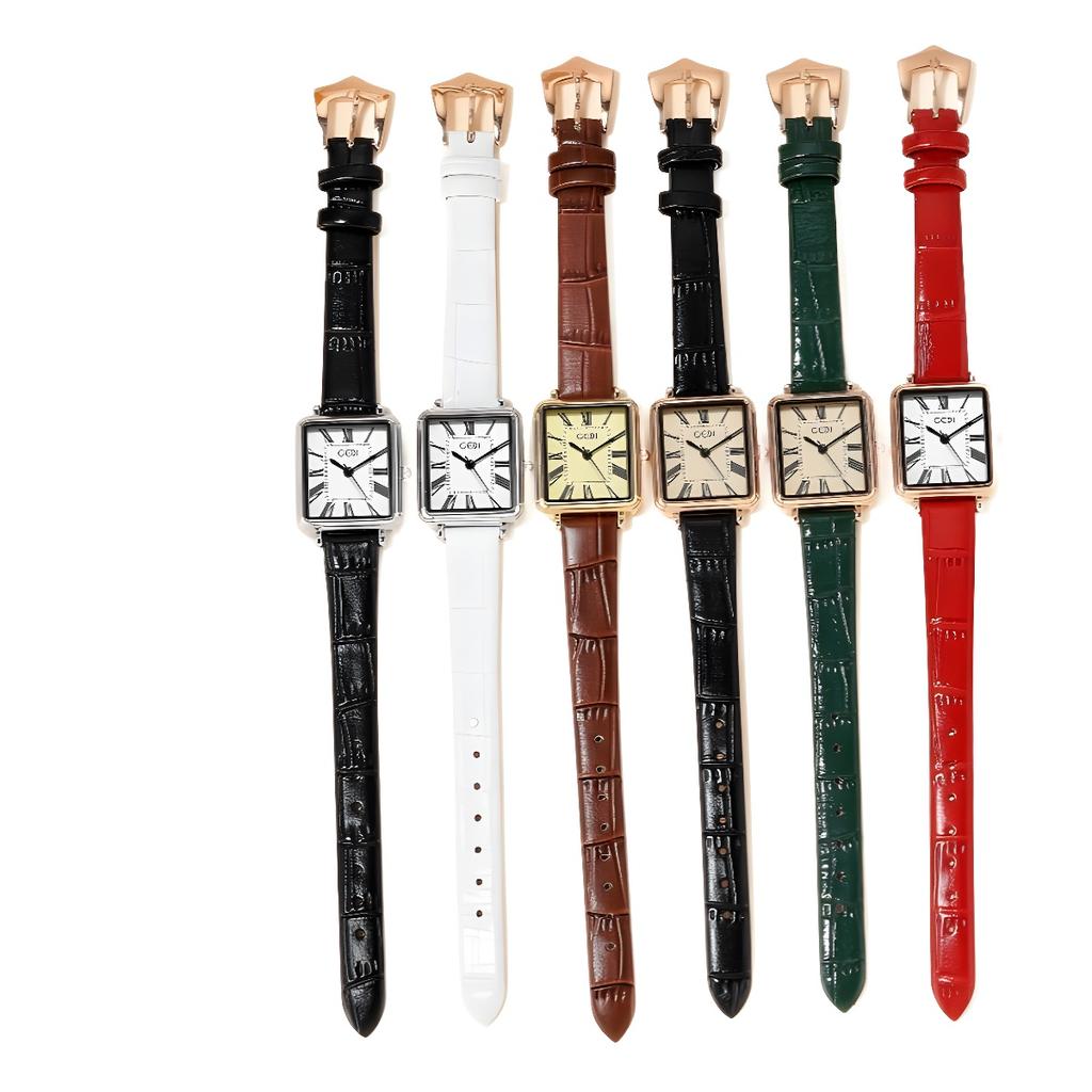 Vintage Roman Scale Women'S Watch Simple Square Plate Belt Watch Women'S Waterproof Quartz Large Dial Watch