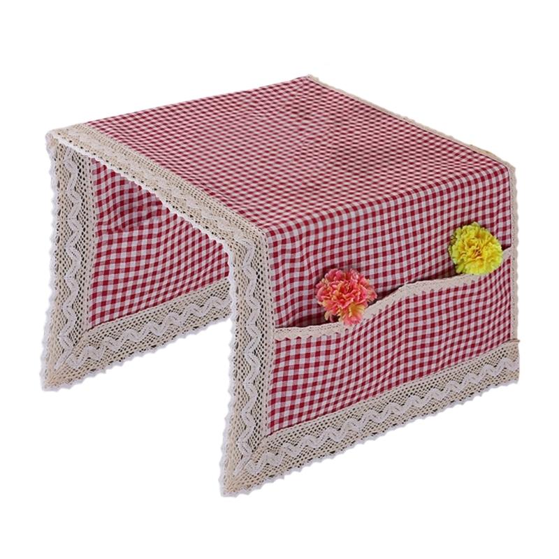 Multis Pocket Cotton Linen Refrigerator Cover Durables Washable Fabric Surfacee Protectors