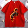 Fire Horse Graphic T Shirts Flaming Printed Tshirt Unisex Unisex Cotton Short Sleeve Round Neck Tshirt Comfortable Streetwear