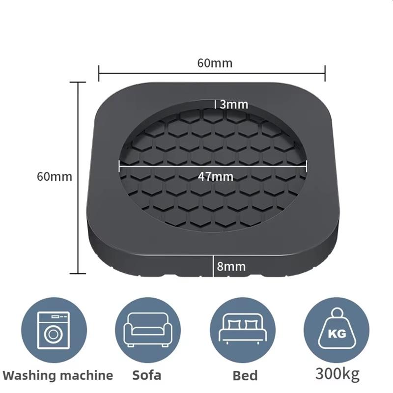 AD23-4Pcs Anti-Vibration Pads For Washing Machines - Non-Slip & Noise-Reducing Universal Feet For Appliances, Furniture
