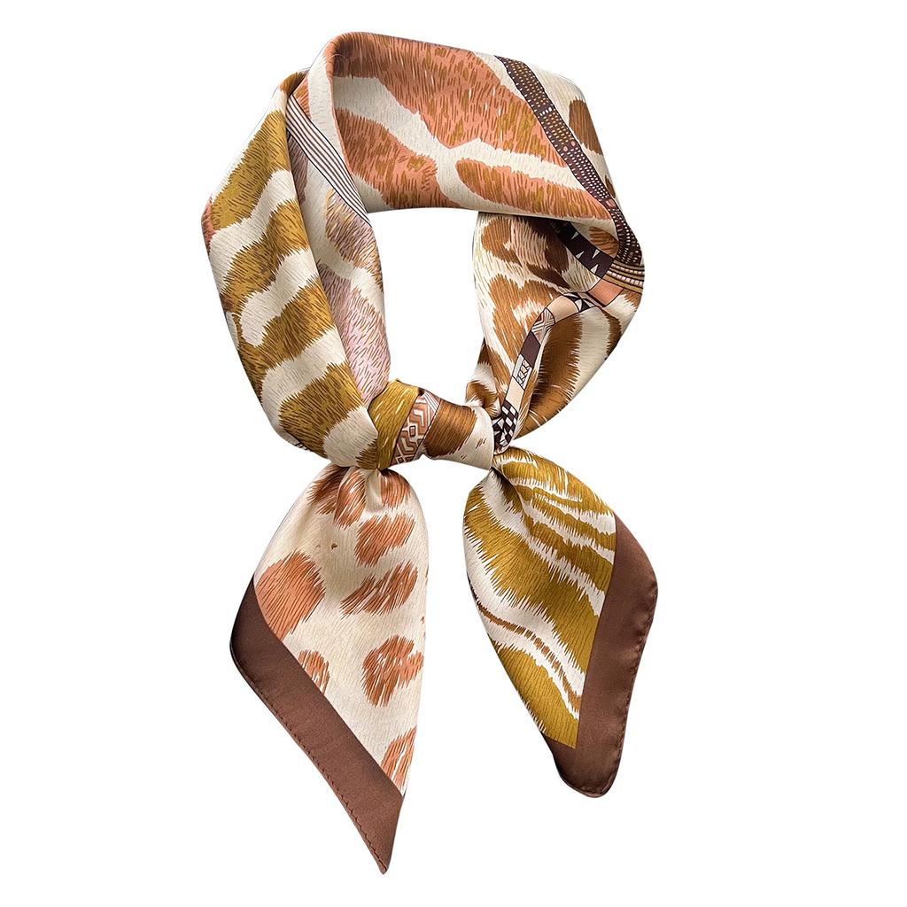 Spring and Summer Simulated Silk Scarf Professional Shirt Decorative Scarf Multi-functional Windproof Printed Square Scarf Headband Tied Bag