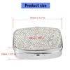 Portable Travel Pills Box with Crystal Diamonds Design 2 Compartment Medicine Container Pills Case for Vitamins and Pills
