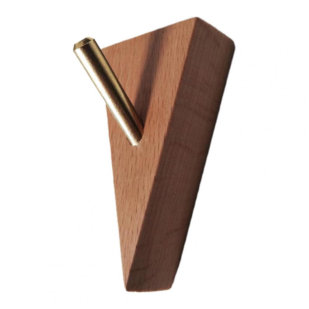 Holzsockel Metallhaken Dreieckiger Holzwandhaken Rustikaler Wandmontagehaken Kleiderständer für Hauseingang Wohnzimmer Kleiderhaken