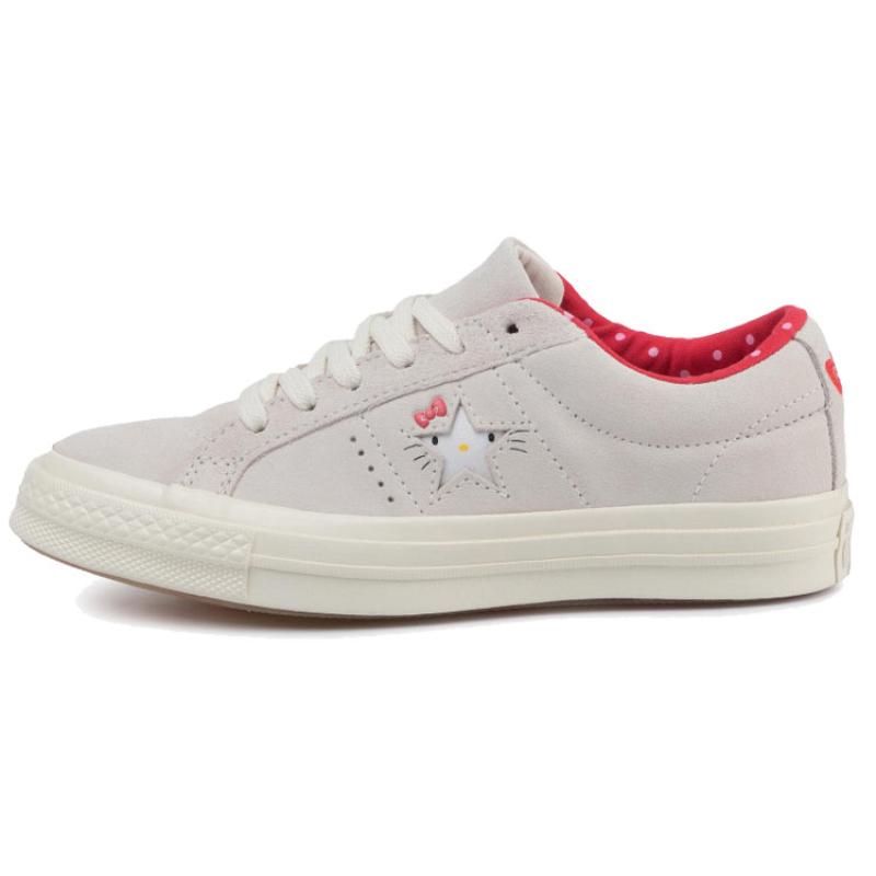 

Converse One Star Series Ox Hello Kitty Grey Comfortable Versatile Low-top Canvas Shoes Unisex Gray 37.5