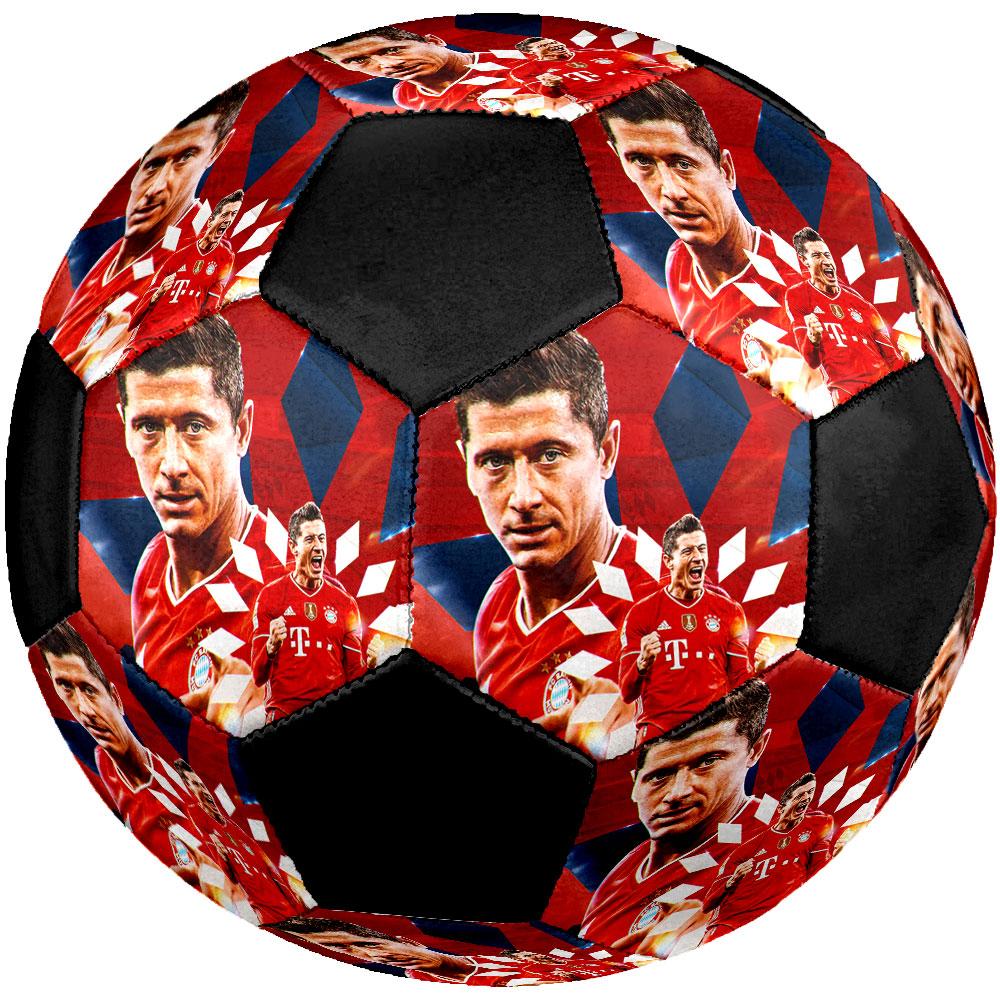 Robert Lewandowski Size 5 Soccer Ball, Machine-Stitched PVC, Durable & High Bounce, All Ages Fit, Fan Merchandise, Matches & Outdoor Use.