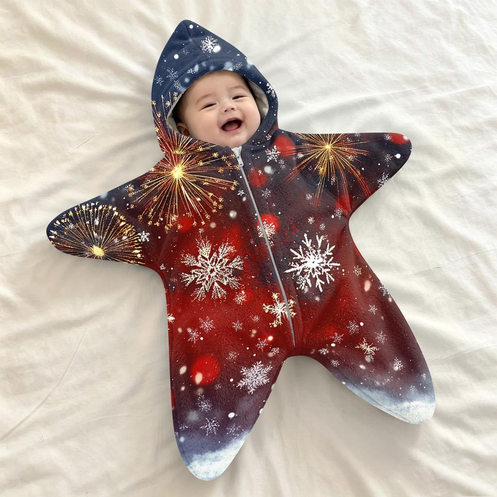 Baby wikkeldeken met print - Flanel - Schrikwikkel voor Kerstmis, Baby slaapzak voor pasgeborenen en uitstapjes