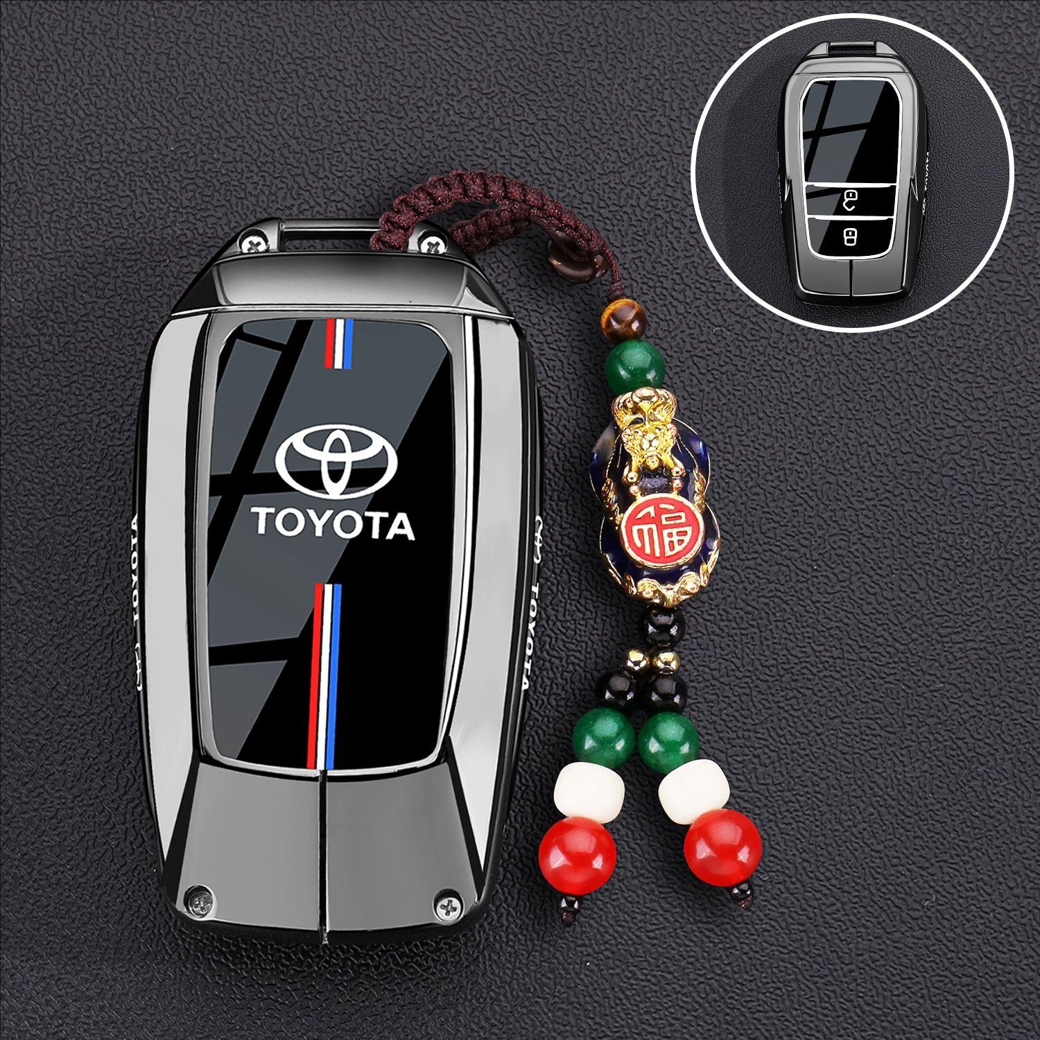 

Для Toyota Prius Camry Corolla CHR C-HR RAV4 Land Cruiser 2/3 кнопки Шкіряний чохол для ключа автомобіля Брелок Замшеві аксесуари
