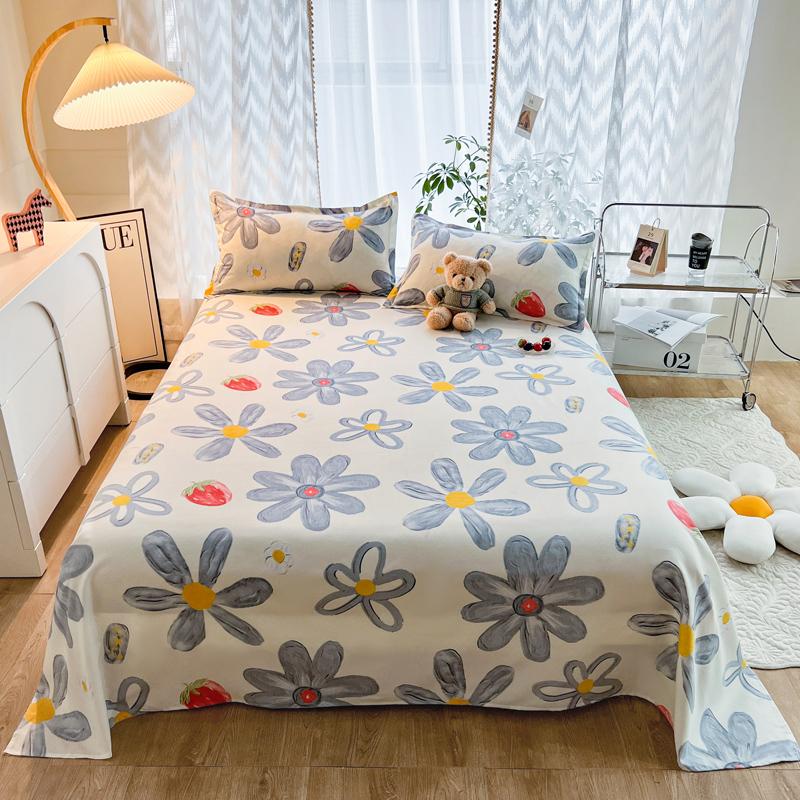 Niedliches Milchkuh Spannbettlaken Einzelbett King Cartoon Bauernhoftier Bettlaken Set für Mädchen Teenagerzimmer Dekor Kawaii Bettbezug mit 2 Kissenbezügen