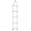 Kids Active Climbing Toys Wooden Rope Ladder 5-Level Doubles as Swing Accessory Suitable Outdoor Playground Indoor Backyard