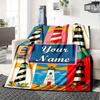 Lighthouse Scenery Blanket With Customizable Name Four Seasons Comfortable Shawl Blanket Suitable For Home Travel Camping Office Decoration Perfect