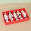 5pcs Miniature Nutcrackers Dolls Ornament Holiday Hanging Charm Wood Pendant Handmade Festival Home Embellishments