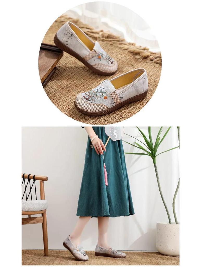 New Style Non-Slip Linen Fisherman Shoes - Comfortable, Soft-Soled Beijing Cloth Shoes for Middle-Aged Women