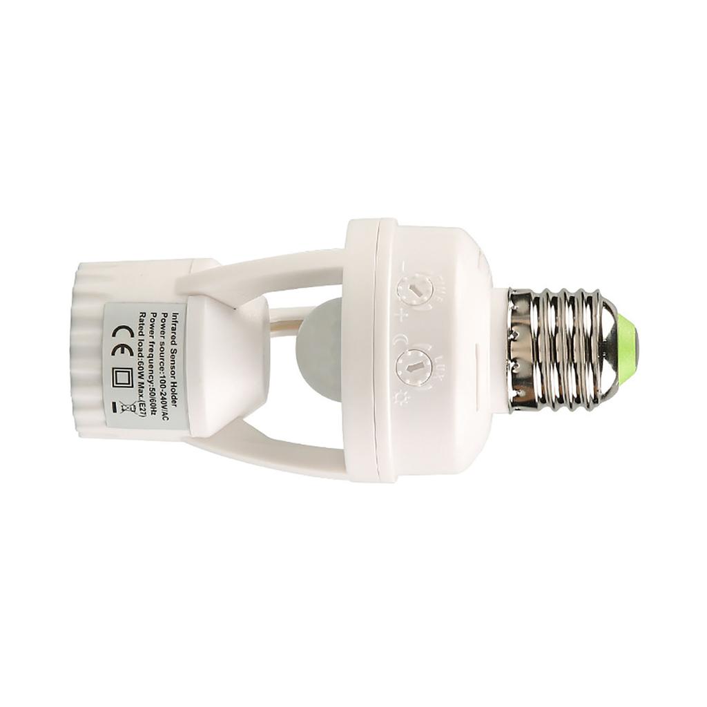 100?240V E27 Sensor Lights Socket 10?300 Second Delay Time 6m Sensing Distance IR Motion Activated