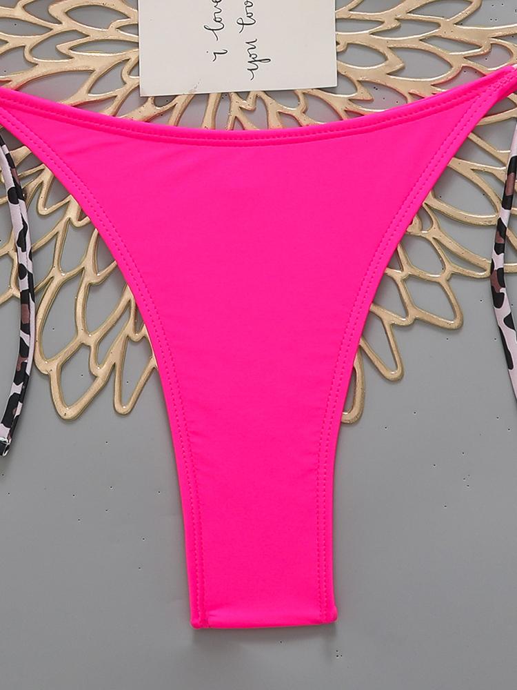Bikini da Spiaggia da Donna con Stampa Leopardata Sexy 2026 Costume da Bagno con Laccetti al Collo e Perizoma Micro Set Bikini Costumi da Bagno Femminili per Donna da Indossare