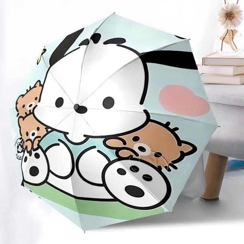 1pc Good Luck Puppy: Automatic Opening/Closing Umbrella with Foldable Design, Iron Frame, Outdoor Use, Festival Gift for Fans, Travelers, Daily Use, P