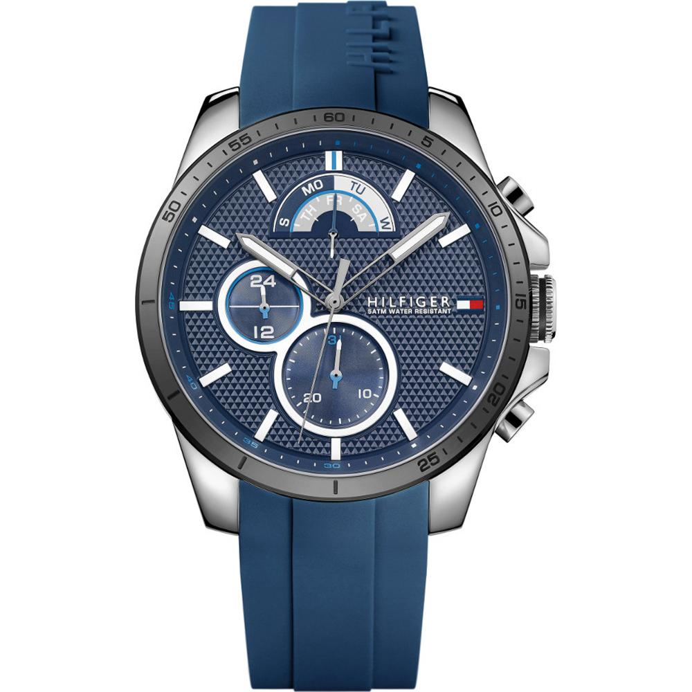 

Tommy Hilfiger Decker Blue Dial Blue Silicone/Rubber Strap Gents Quartz Watch 1791350 синий
