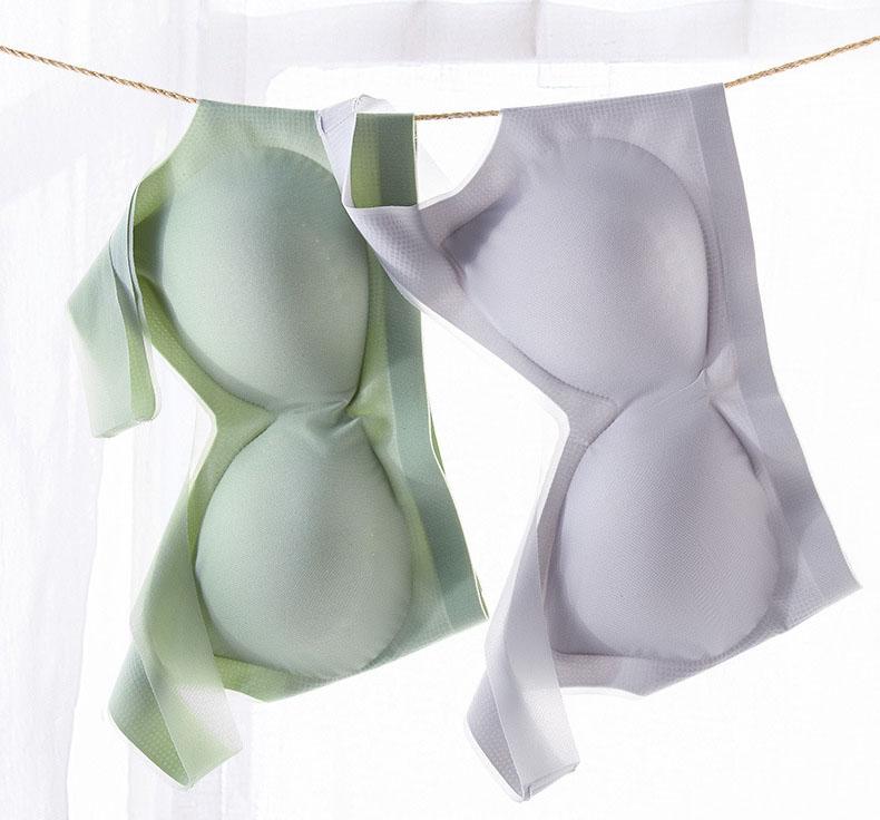 Plus Size Women Wireless Brassiere Seamless Underwear Gathered Push Up Tank Top Bra Ultra Thin Breathable Summer Sport Bralette