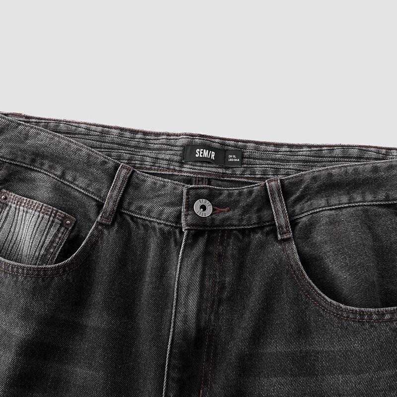 Semir Men's Autumn Loose Wide-Leg Denim Jeans