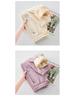 Women's 2025 Purple Fleece-Lined Cotton Zipper Harem Ankle-Tie Pants with Letter Embroidery