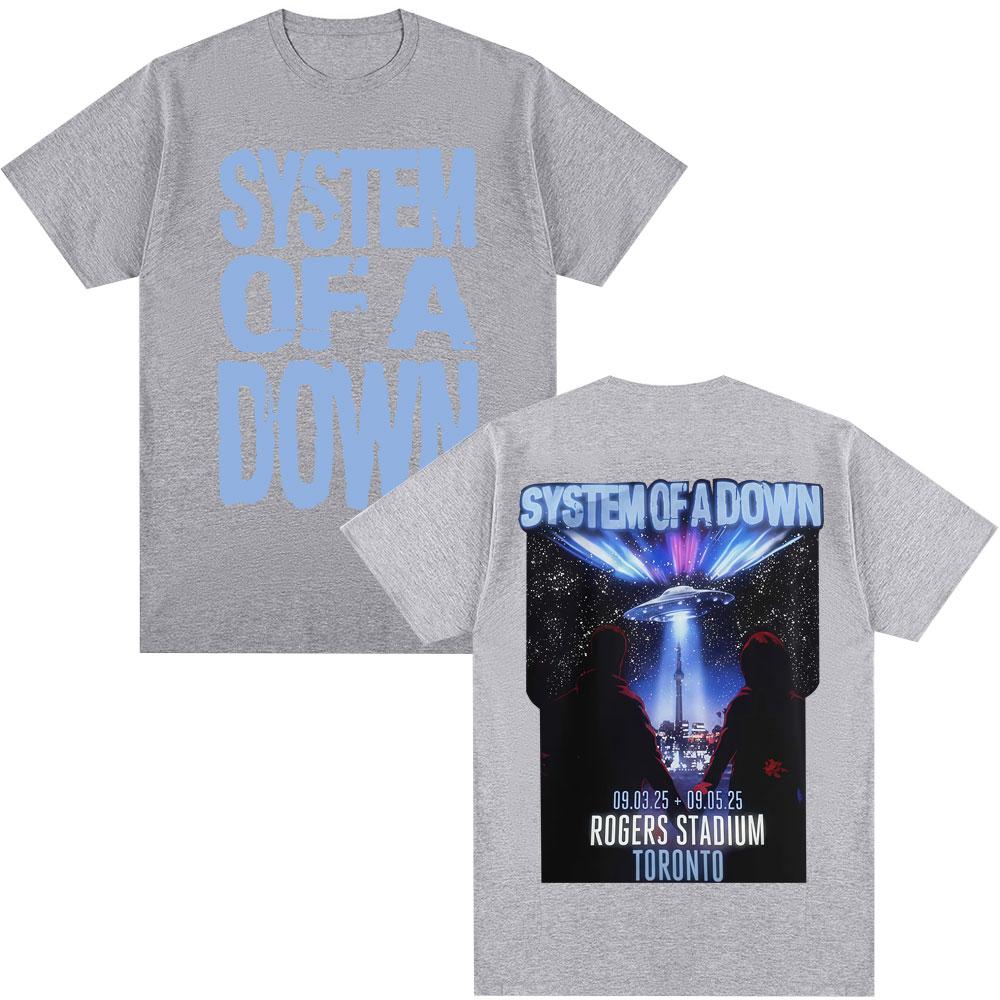 Rock Band System of A Down Tour Graphic T-shirt Men's Clothing Vintage Fashion Hip Hop T Shirts Loose Cotton T-Shirts Fans Gifts