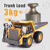 RC Dump Truck Toy for Kids, Remote Control Construction Toys Vehicle with Metal Bed and Light/Music, Birthday Gifts Ideas