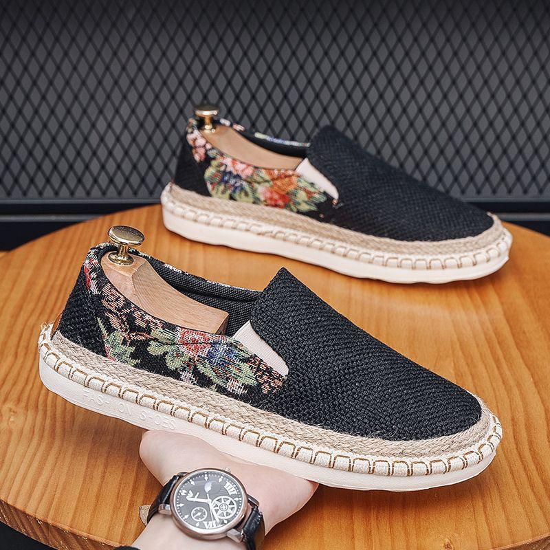 

Men s board shoes canvas men s shoes autumn lazy one pedal fisherman soft sole linen casual old Beijing cloth shoes 44