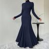 High Neck Slimming Intellectual Style Women's Dress - 2024 Autumn/Winter Collection