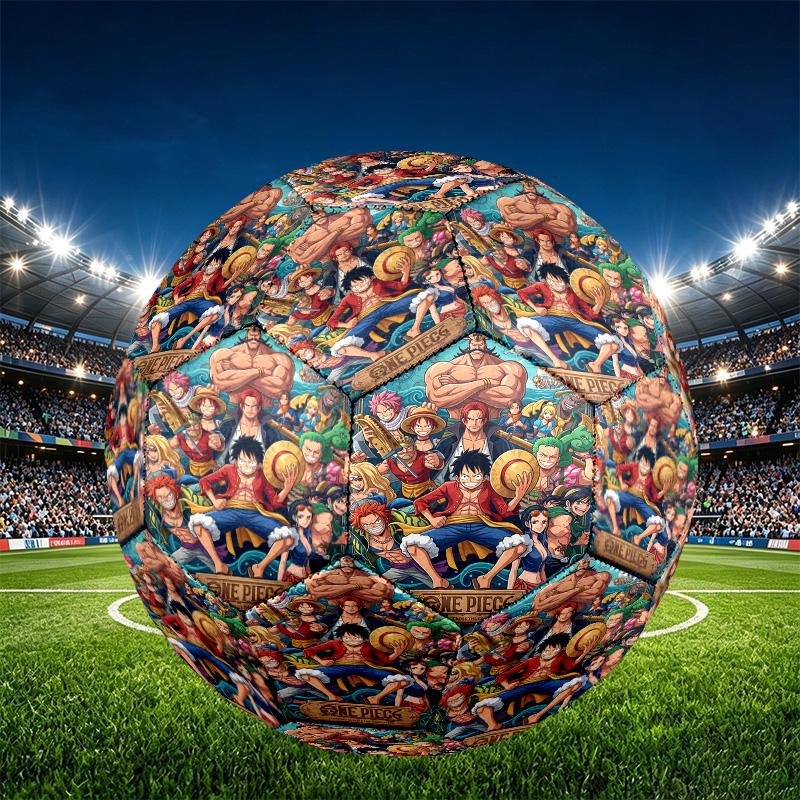 One Piece Print Size 5 Soccer Ball, PU Wear Resistant Football for Match Training and Daily Practice, Birthday Gift for Soccer Fans