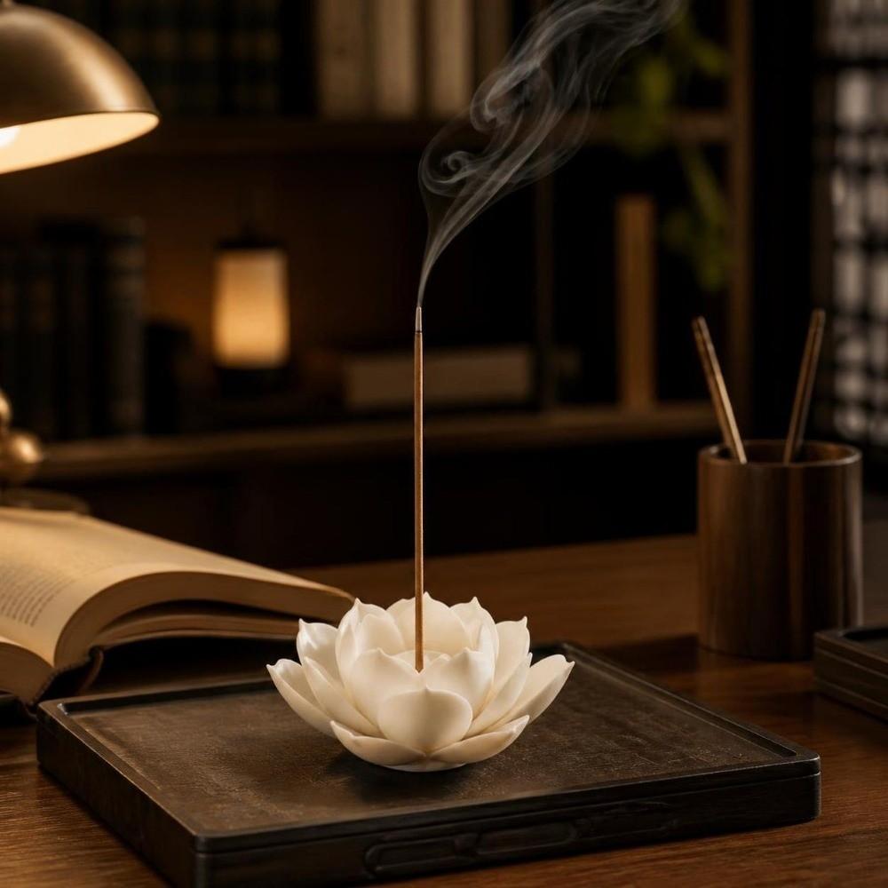Ceramic Incense Stick Holder Ash Catcher Lotus Aromatherapy Stand Incense Burning Tray Teahouse