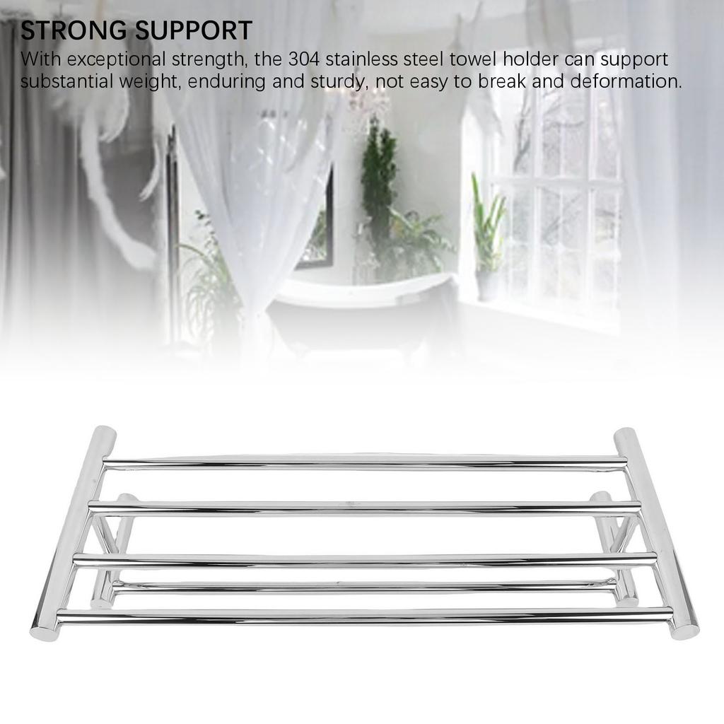 Towel Rack Stainless Steel Wall Mounted Towel Holder Space Saving Towel Hanger Bath Towel Shelf for Bathroom