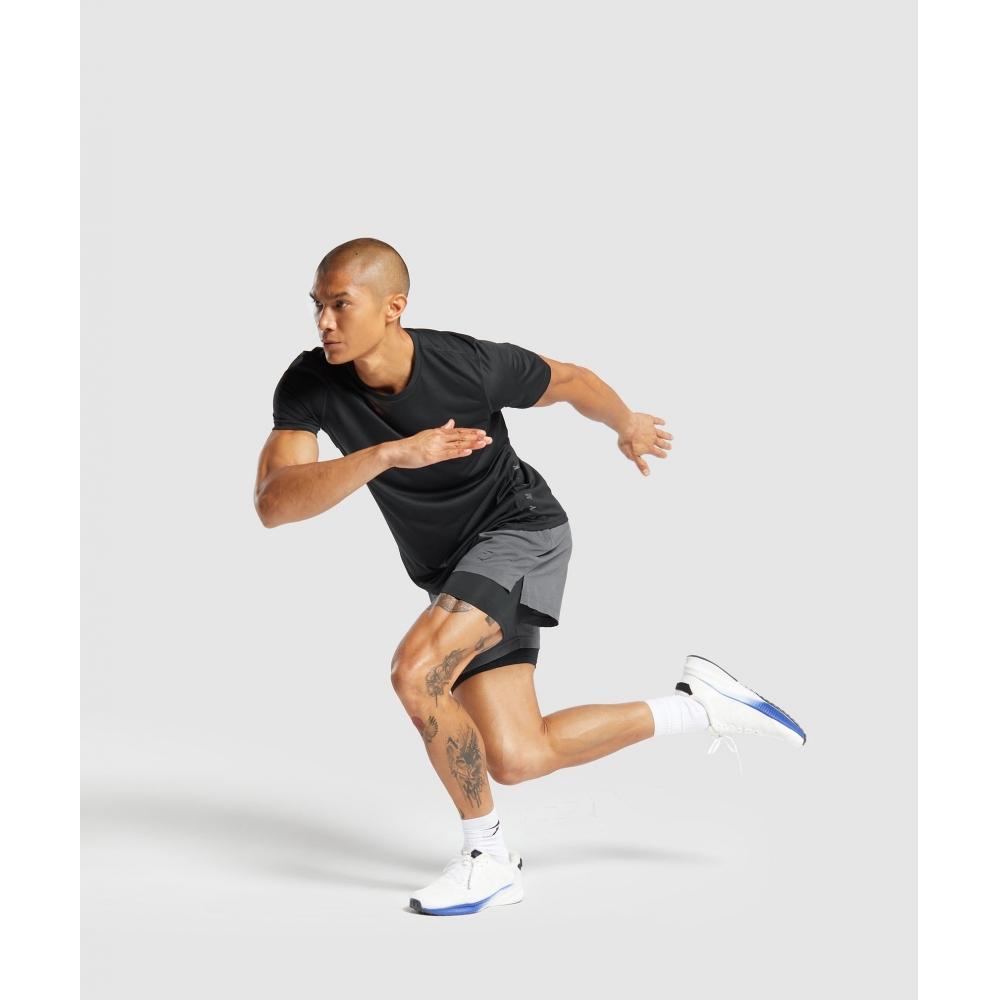 Gymshark Sport 5  2 In 1 Shorts Dark Grey Black A1b3j Gb7x