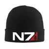 Ny N FemShep Stickad Mössa Mössor Höst Vintermössa Varm Ny Mass Effect Shepard Spelmössa Unisex Dam