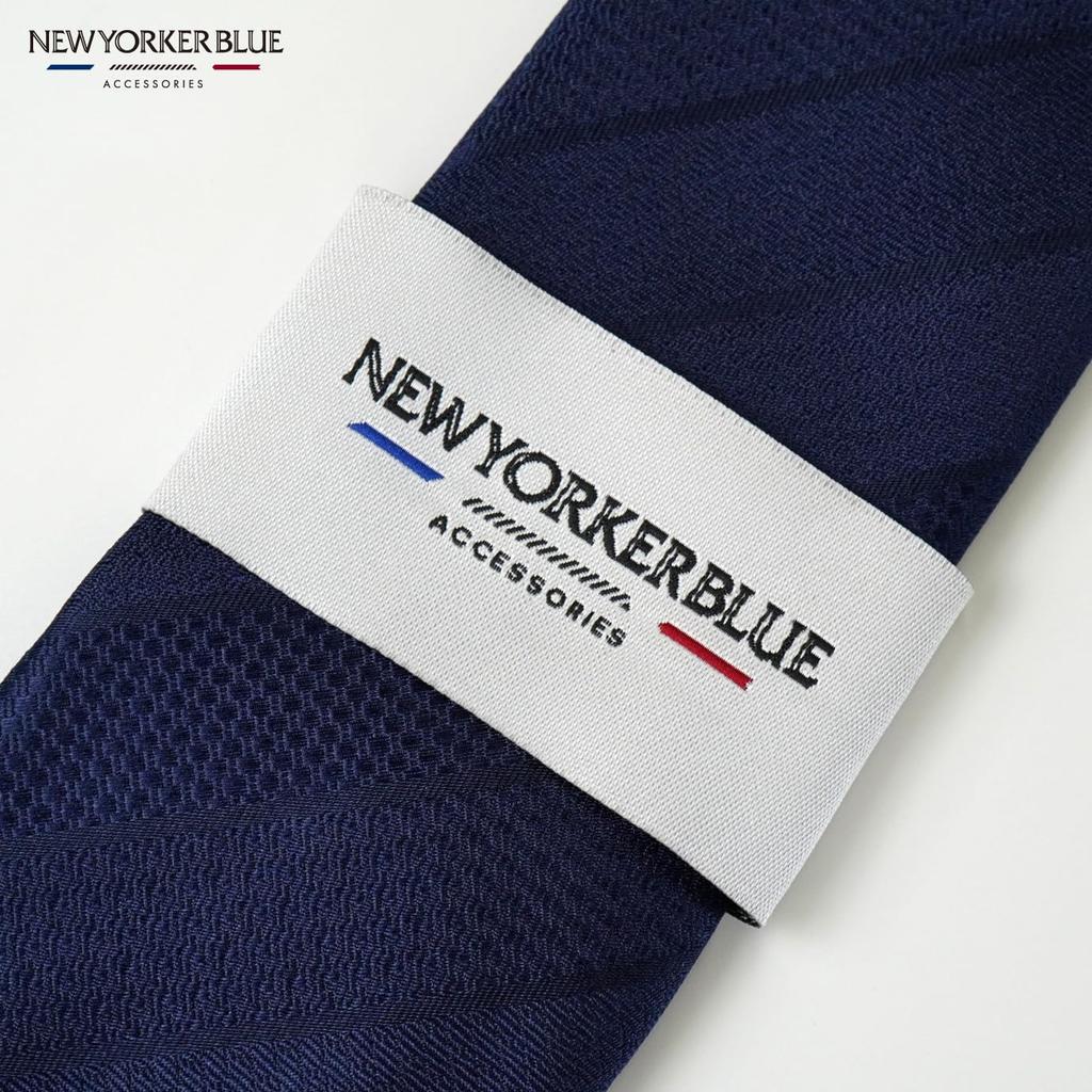 [New Yorker Blue] Solid Pattern Tie NB917348 Navy, One Size Fits All, Business Suit Style, Gift