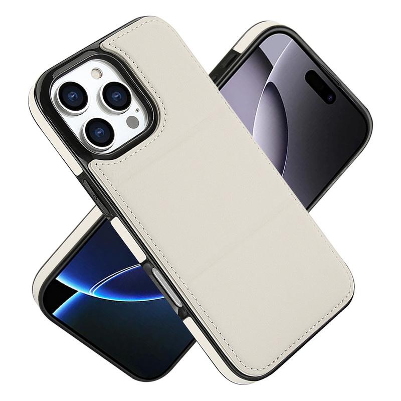 Étui de téléphone de luxe en cuir de couleur unie pour iPhone 16 Pro Max 15 Plus 14 Pro 13 12 11 avec support à rabat, fente pour carte, antichoc, couverture bumper en silicone souple