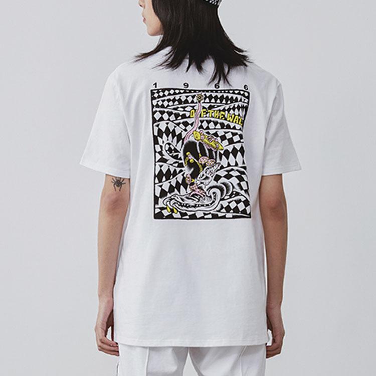 Vans Otw Artist Collaboration One-Eyed Dwarf Short Sleeve T-Shirt Women Tops White VN0A4MNIWHT