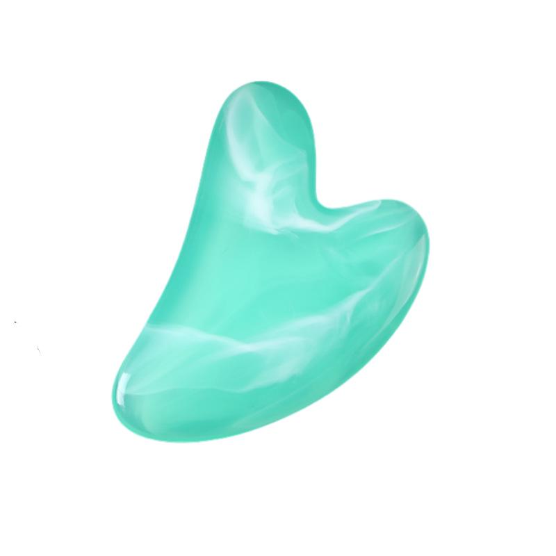 Heart-Shaped Rose Quartz Dual Roller & Massage Board Set - Non-Jade White Facial Tool